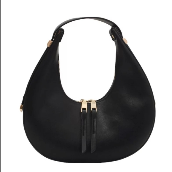 Lady Glams Synthetic Leather Half Moon Saddle Bag